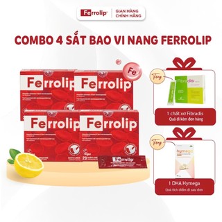  Combo 4 hộp sắt Ferrolip - Tặng 1 hộp chất xơ Fibradis 