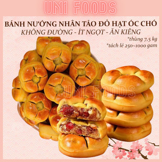   COMBO 1KG SIÊU RẺ  Bánh nướng nhân táo đỏ hạt óc chó không đường  đường nâu bí ngô ít đường - ăn vặt healthy ngon bổ rẻ 