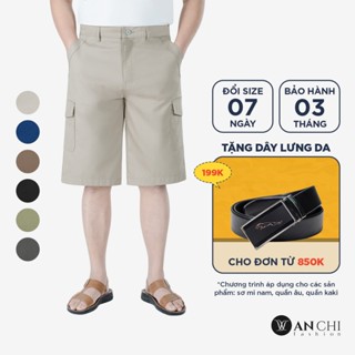  Quần short kaki 2025 nam trung niên không ly túi hộp quần sooc lửng ANCHI - QSK25-01 
