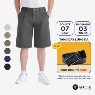  Quần short 2 ly kaki nam trung niên ANCHI vải dày dặn ống rộng - QSK25-2LI 