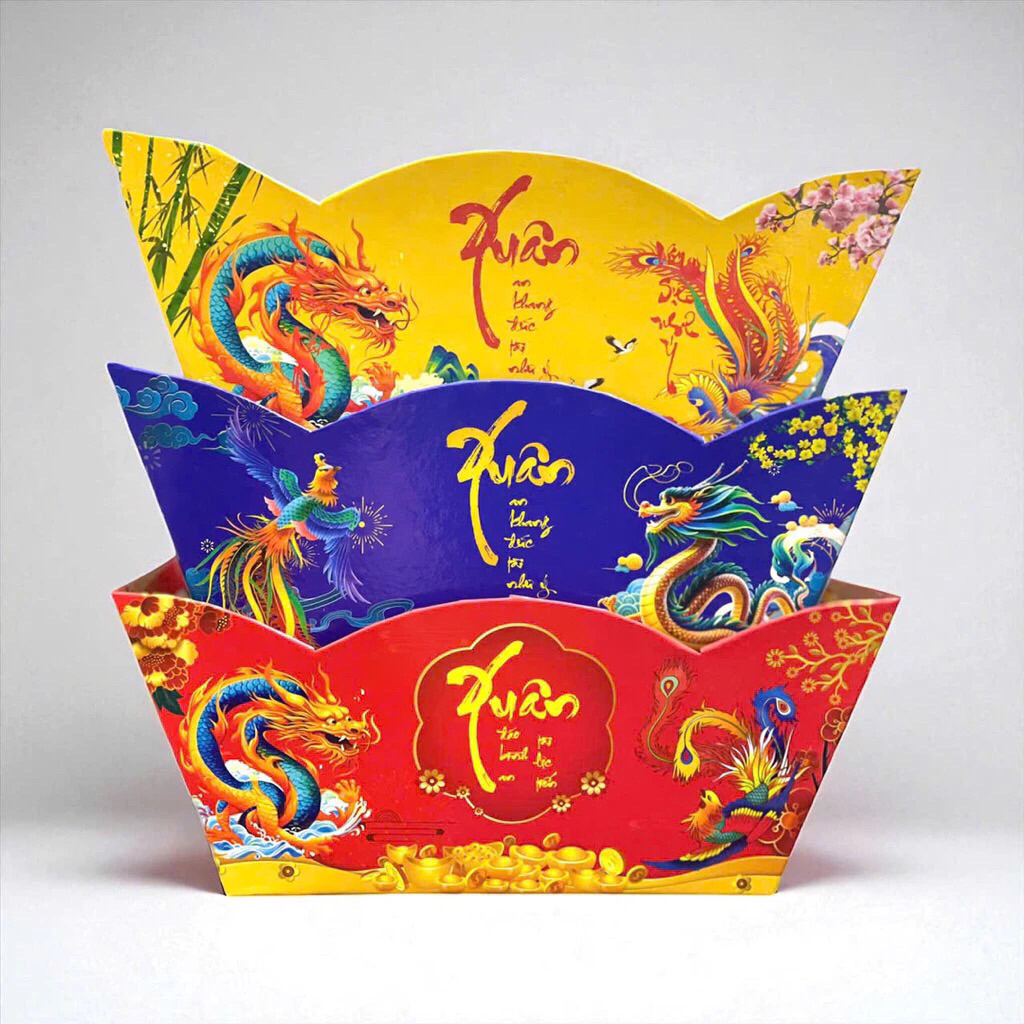 giỏ đựng quà tết 2026 , thuyền giấy đóng quà tết , giỏ đựng quà tết , combo 10c + free ship