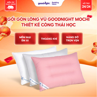  Gối Ngủ Goodnight Mochi 45x65cm Gối Nằm Chất Liệu Gòn Lông Vũ Ruột Gối Cao Cấp Thư Giãn Cổ Vai Gáy 