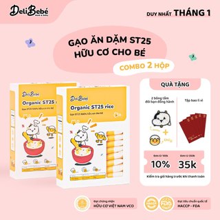 Combo 2 Hộp Gạo Ăn Dặm ST25 Hữu Cơ Cho Bé DELI BEBÉ 300g hộp – Gạo Ngon An Toàn Cho Trẻ Nhỏ 