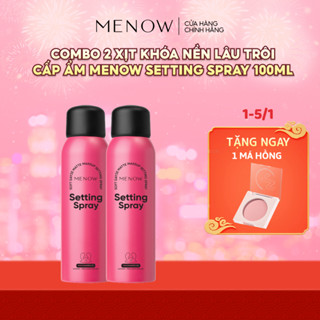  COMBO 02 XỊT KHÓA NỀN LÂU TRÔI CẤP ẨM HƠI THỞ SƯƠNG MÙ MENOW SETTING SPRAY 100ml x2 