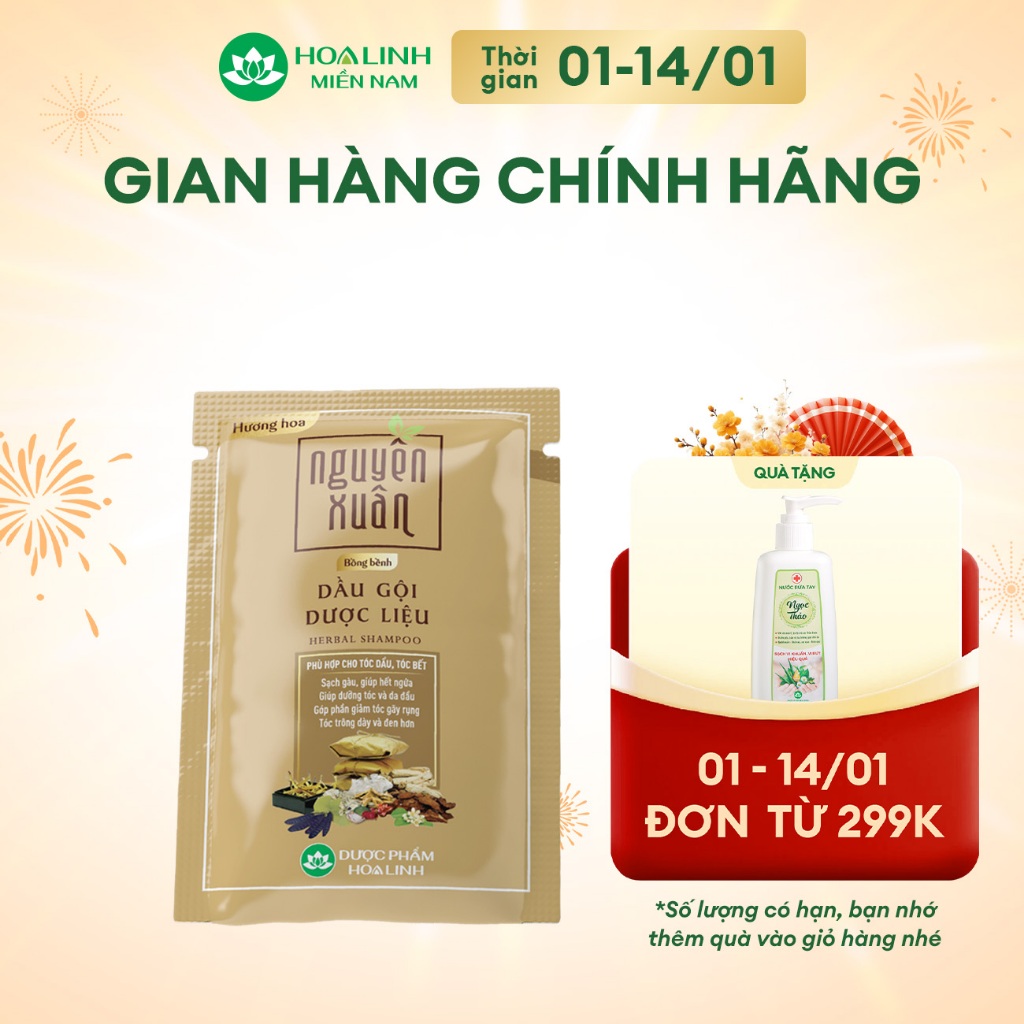  Dây dầu gội dược liệu Nguyên Xuân Bồng Bềnh 10 gói x 5.7g 