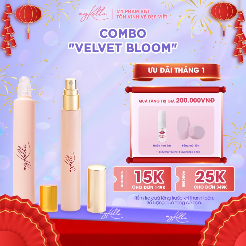 Box quà "Velvet Bloom" [Nước hoa 10ml chai xịt + chai lăn]
