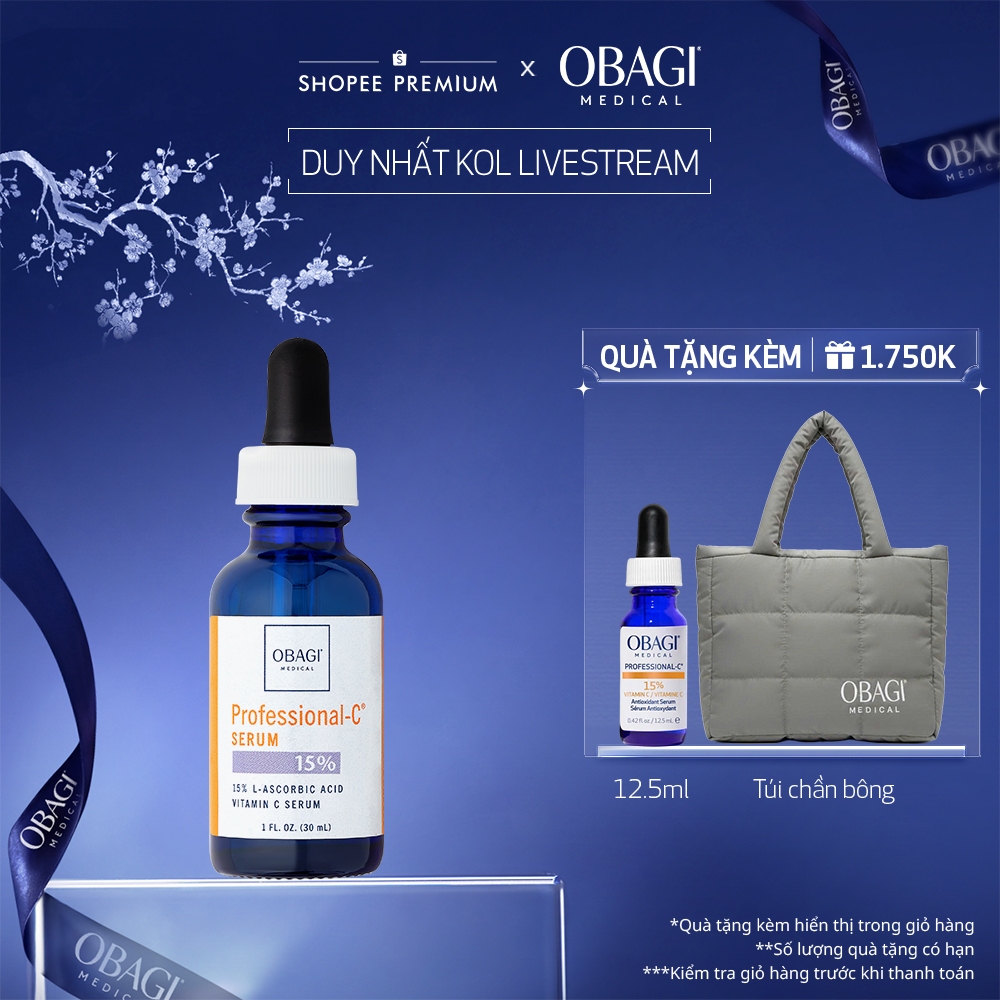 [Obagi x KOL] Serum Vitamin C 15% Dưỡng Sáng Da & Chống Oxy Hóa Obagi Professional-C 30ml