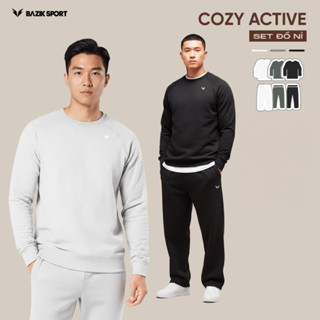  Bộ Nỉ Nam BAZIK Cozy Active Form Suông Trẻ Trung Thoải Mái Giữ Nhiệt Tốt Phong Cách Đơn Giản 