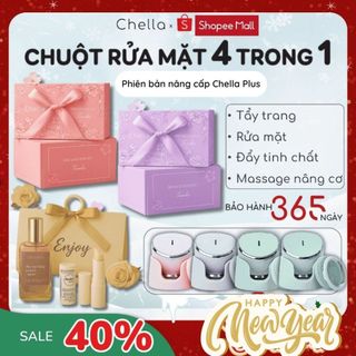   SPECIAL GIFT SET  Chuột rửa mặt Chella 4 trong 1 kiêm Tẩy Trang Đẩy Tinh Chất Massage Nâng Cơ - Bảo hành 365 Ngày 