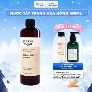   Mua 1 Tặng 2  Nước Tẩy Trang Thuần Chay Pure Vegan Cleansing Làm Sạch Bã Nhờn Cấp Ẩm Làm Dịu Da  480ml  