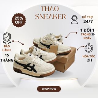 Giày Asics Nam Nữ, Giày Sneaker Đen Xám Full Box Bill