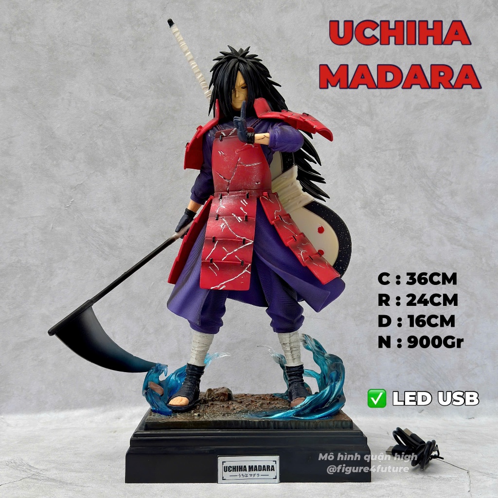 Mô hình Madara Uchiha cao 36cm uế thổ chuyển sinh đế có đèn LED - Mô hình Madara 35cm anime naruto