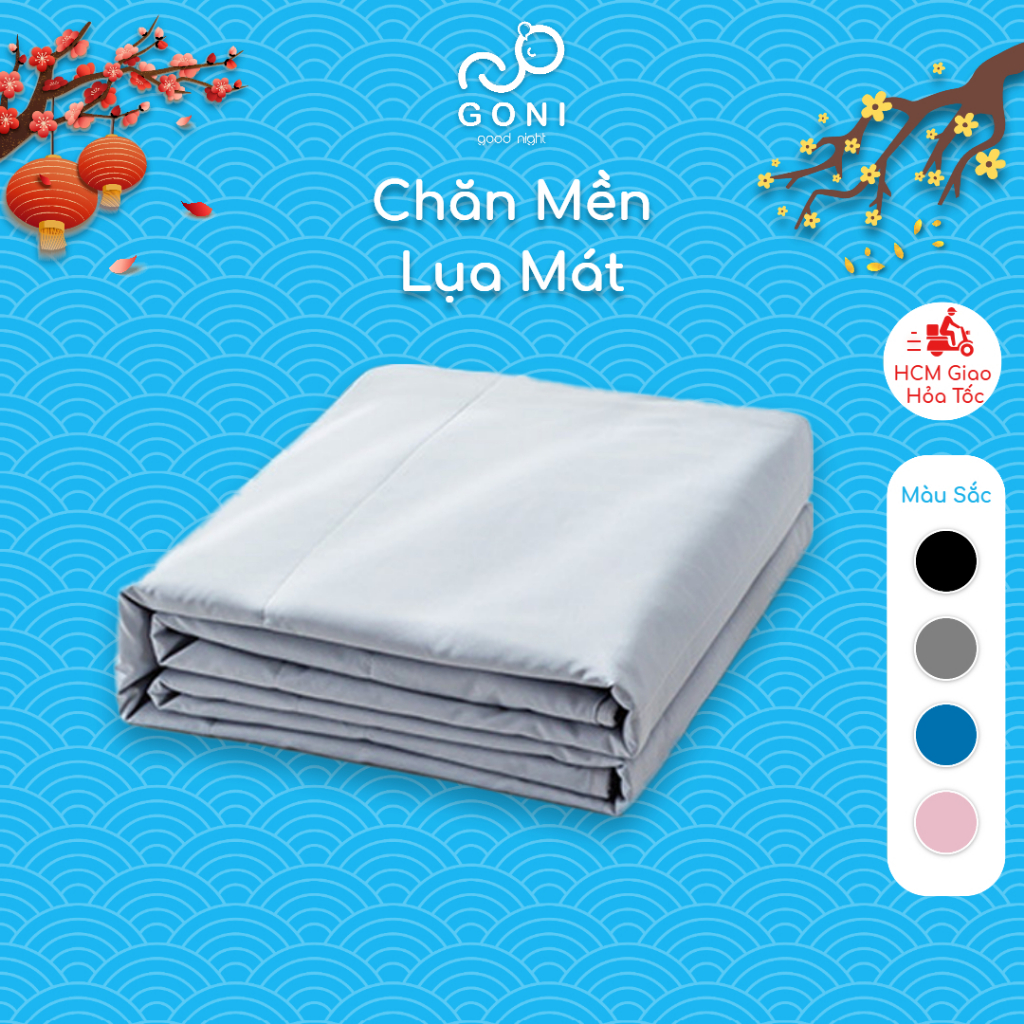 Chăn hè mền lụa mát Goni làm mát tự nhiên kích thước 1m5 x 2m, 2m x 2m3