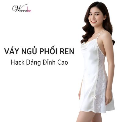 Đầm ngủ sexy WANNABE váy ngủ lụa phối lưới trong suốt 2 bên hông eo sexy gợi cảm đến khó cưỡng DNS56
