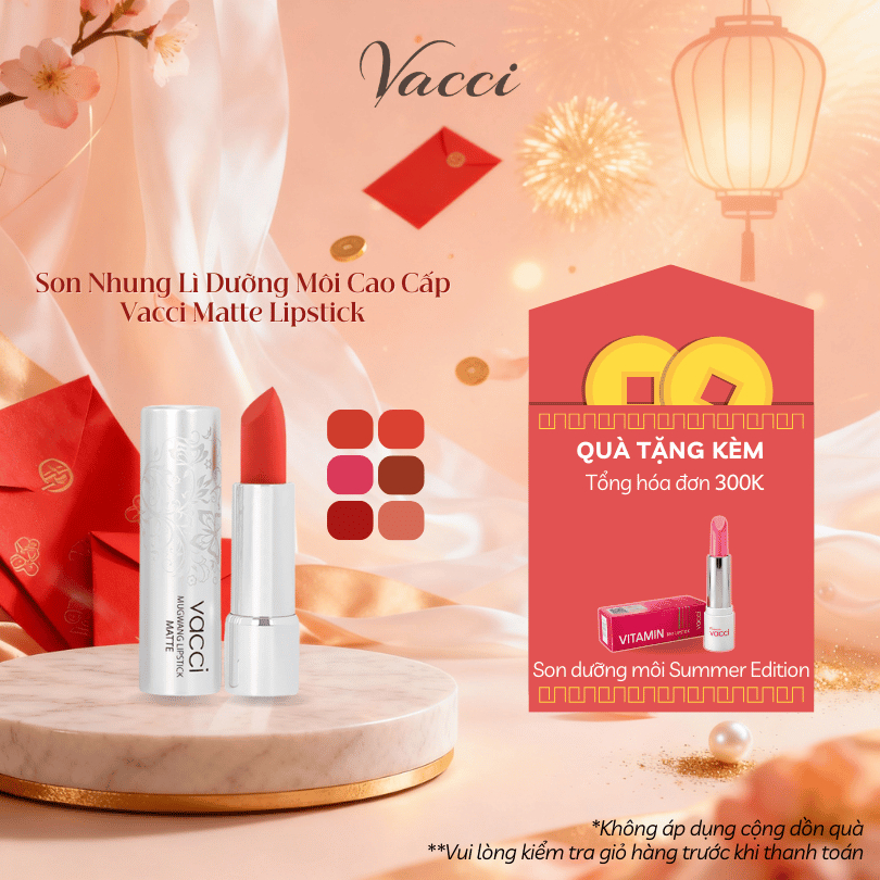 Son Nhung Lì Cao Cấp Vacci Mugwang Lipstick Matte
