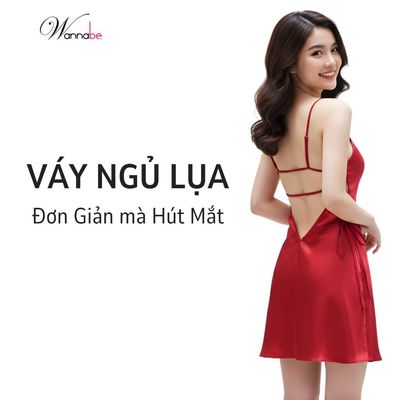 Váy ngủ nữ WANNABE đầm ngủ lụa satin cutout eo thắt nơ khoe eo thon dáng đẹp của bạn gái DN614