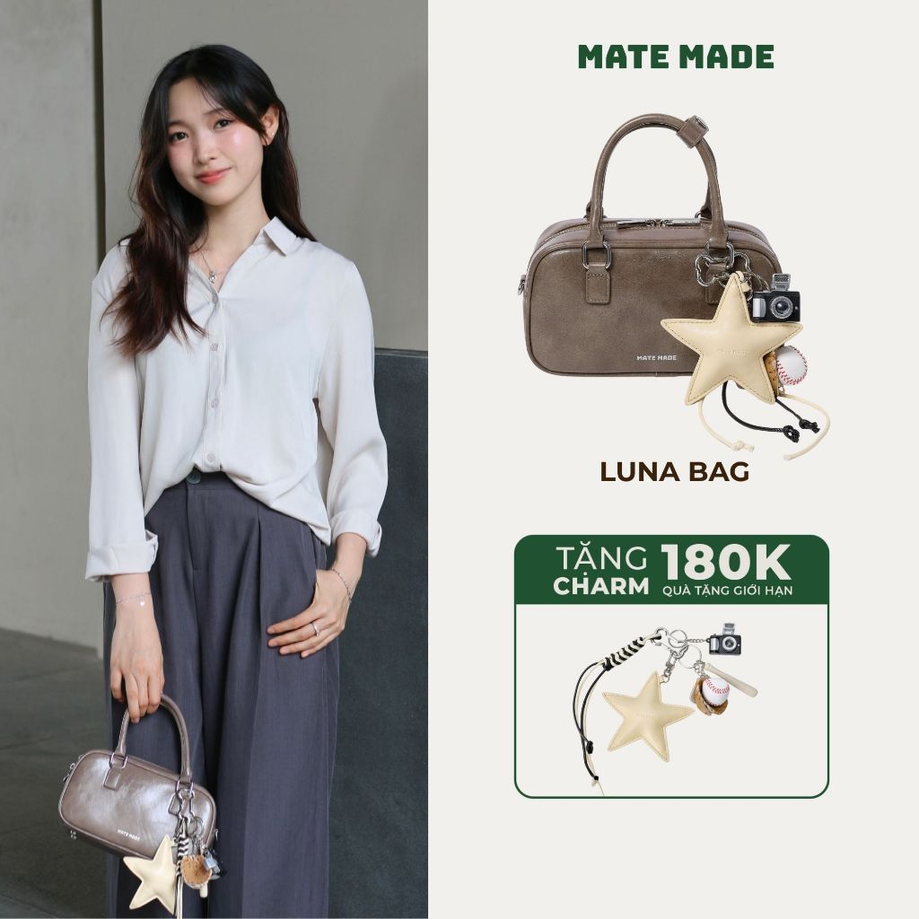 [LUNA BAG] Túi Đeo Chéo Nữ MATE MADE Luna Da PU Cao Cấp Size 22