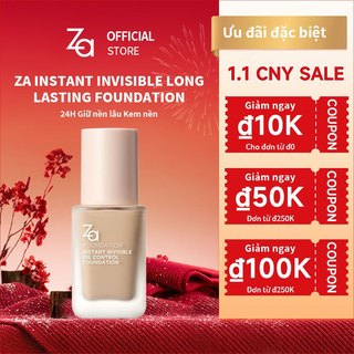  Za Kem nền Instant Invisible Oil Control kiềm dầu chống thấm nước che phủ cao che khuyết điểm 25ml 