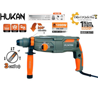  Máy khoan đục bê tông hukan Gen3 K99 3 chức năng công suất 1200w lực đập 3.6J Thế hệ 2025  tặng đầu chuyển khoan 13mm  
