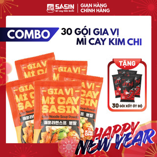  Mì Cay Sasin  Combo 30 Gói Gia Vị Mì Cay Hoàn Chỉnh Vị Kim Chi + 30 Ớt Độ  TGVI0069 