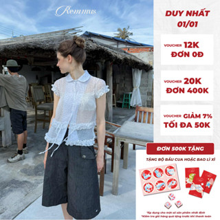  Sweet Dare Shirt - Remmus | Áo sơ mi tơ xuyên thấu cổ tròn bèo Remmus  không kèm tube  