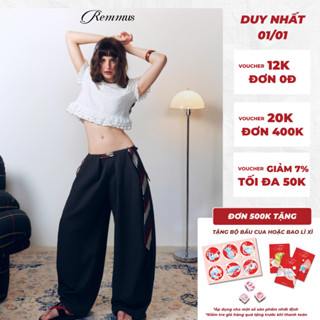  Lasso trousers - Remmus | Quần tây ống rộng vải twill dày dặn mềm mát cho nữ 