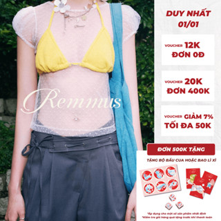  Jelly Top - Remmus | Áo xuyên thấu tay bồng chấm bi cho nữ  áo lót trong - layer  