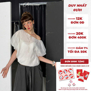  Nina Top - Remmus | Áo thiết kế lệch vai tay bồng cho nữ 