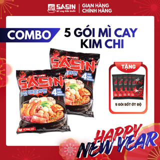  Mì cay Sasin  5 gói mì Kim Chi + 5 gói ớt độ  BSET0103 