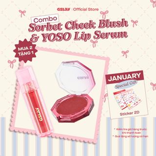  Combo GSLAY YOSO Lip Serum dưỡng ẩm tái tạo môi  1ml  & GSLAY Sorbet Cheek Blush thuần chay mịn lì dễ tán bền màu  5g  