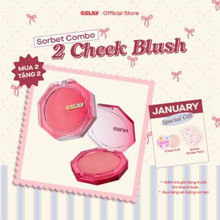  Combo 02 Má Hồng Kem Hoá Phấn GSLAY Sorbet Cheek Blush thuần chay mịn lì và nhũ bắt sáng dễ tán bền màu  5gx2  