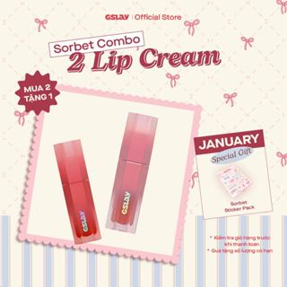  Combo 02 Son Kem GSLAY Sorbet Lip Cream mịn lì thuần chay che phủ rãnh môi giữ màu lâu trôi không khô môi  4gx2  