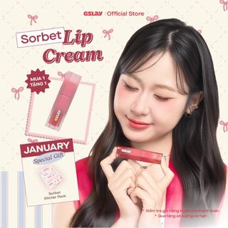  Son kem GSLAY Sorbet Lip Cream mịn lì thuần chay che phủ rãnh môi giữ màu lâu trôi  4gr  