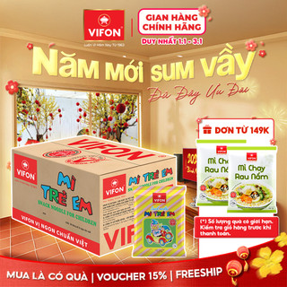   VOUCHER 15%  Thùng 200 Gói Snack Mì Trẻ Em VIFON 15g Giòn Tan Vị Ngon Tuổi Thơ 