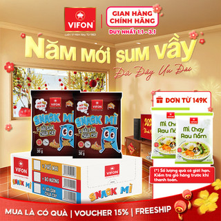   VOUCHER 15%  Thùng 24 gói Snack Mì Hải Sản  Phô mai  Bò nướng VIFON 30gr  Gói 