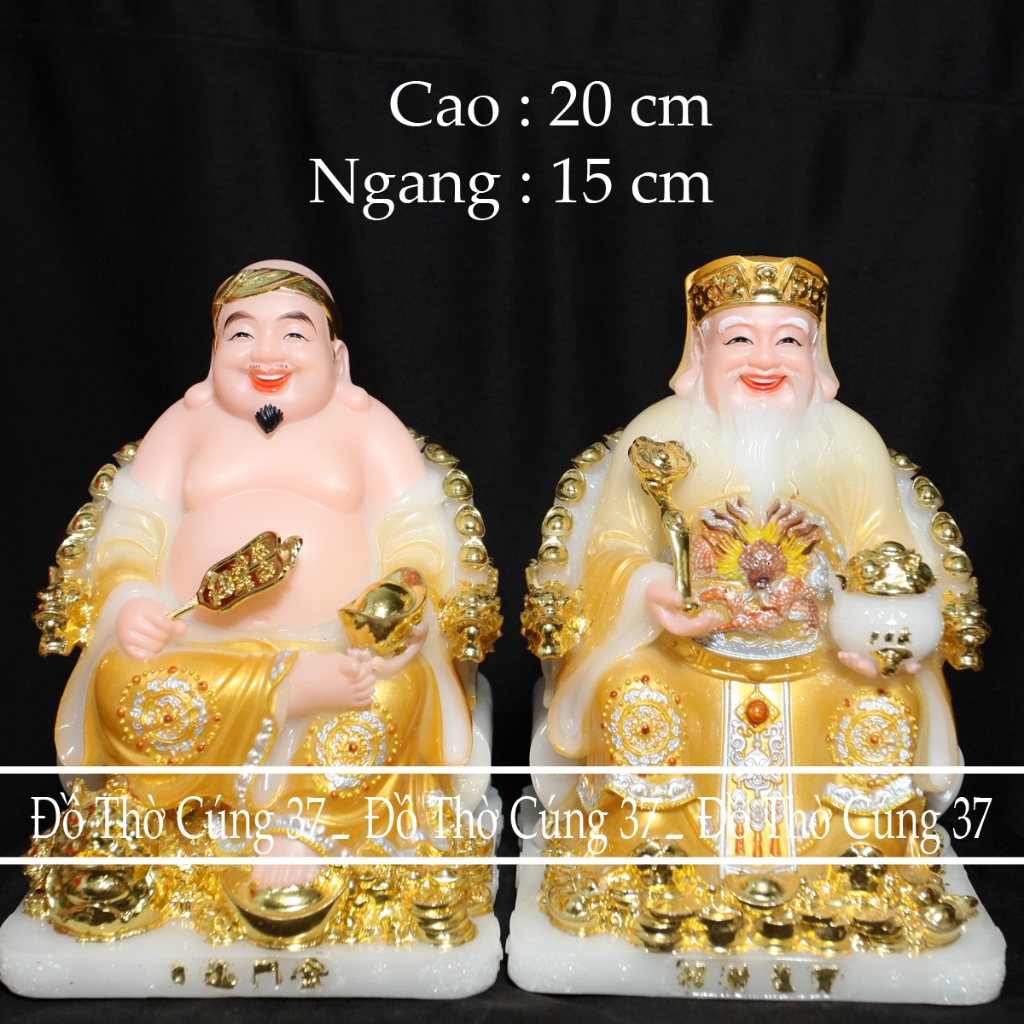 [ CAO  20 CM ] TƯỢNG THẦN TÀI  THỔ ĐỊA MÀU VÀNG ĐỒNG - CHẤT LIỆU BỘT ĐÁ ( Mã 002 )  ]