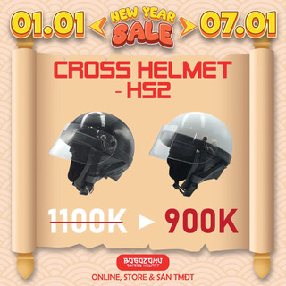  Mũ Bảo Hiểm Nửa Đầu Cross Có Kính Và Ốp da Che Tai Phong Cách Nhật Bản - CHÍNH HÃNG - Lỗi Nhẹ Do Vận Chuyển 