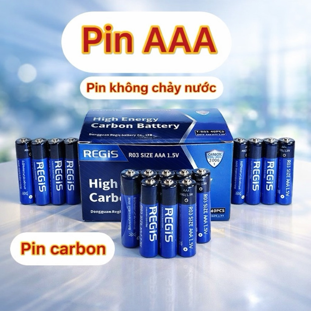 Pin Regis 3a-3A - AAA . pin carbon , pin Remote( cam kết không chảy nước )
