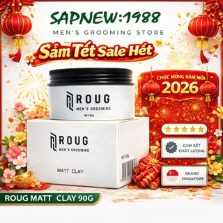   VERSION 4  Sáp Vuốt Tóc Nam Roug Matt,Matte Clay 90G,Sáp Roug Trắng Roug Đen Chính Hãng Singapore Giúp Tạo Kiểu Tóc 24h 