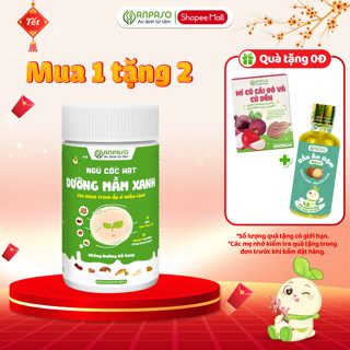   MUA HỘP 500G NHẠN 2 QUÀ  Ngũ Cốc Dưỡng Mầm Xanh Anpaso - Dùng được cho mẹ Bầu - Giàu đạm thực vật - Không bổ sung đường 