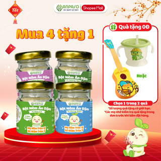   MUA 4 TẶNG QUÀ   Combo 4 Bột Nêm Ăn Dặm Cho Bé: Vị Rau Củ Nấm Hương Rong Biển Măng Tây 60g 