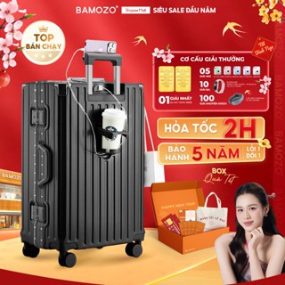  Vali Bamozo Khung Nhôm Size 20 24 28 Cao Cấp Bo 4 Góc Kim Loại Chống Va Đập_9066 