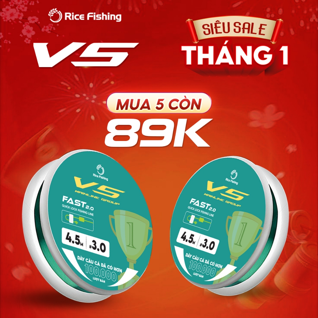 Dây trục câu đài cước câu cá Rice Fishing dây trục V5 nylon lụa Nhật siêu mềm tăng sức tải DC-21