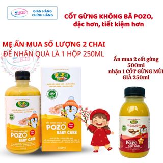  Nước tắm gừng Pozo cốt ép không bã dùng tắm bé mùa đông chống cảm lạnh - Chai 500ml 