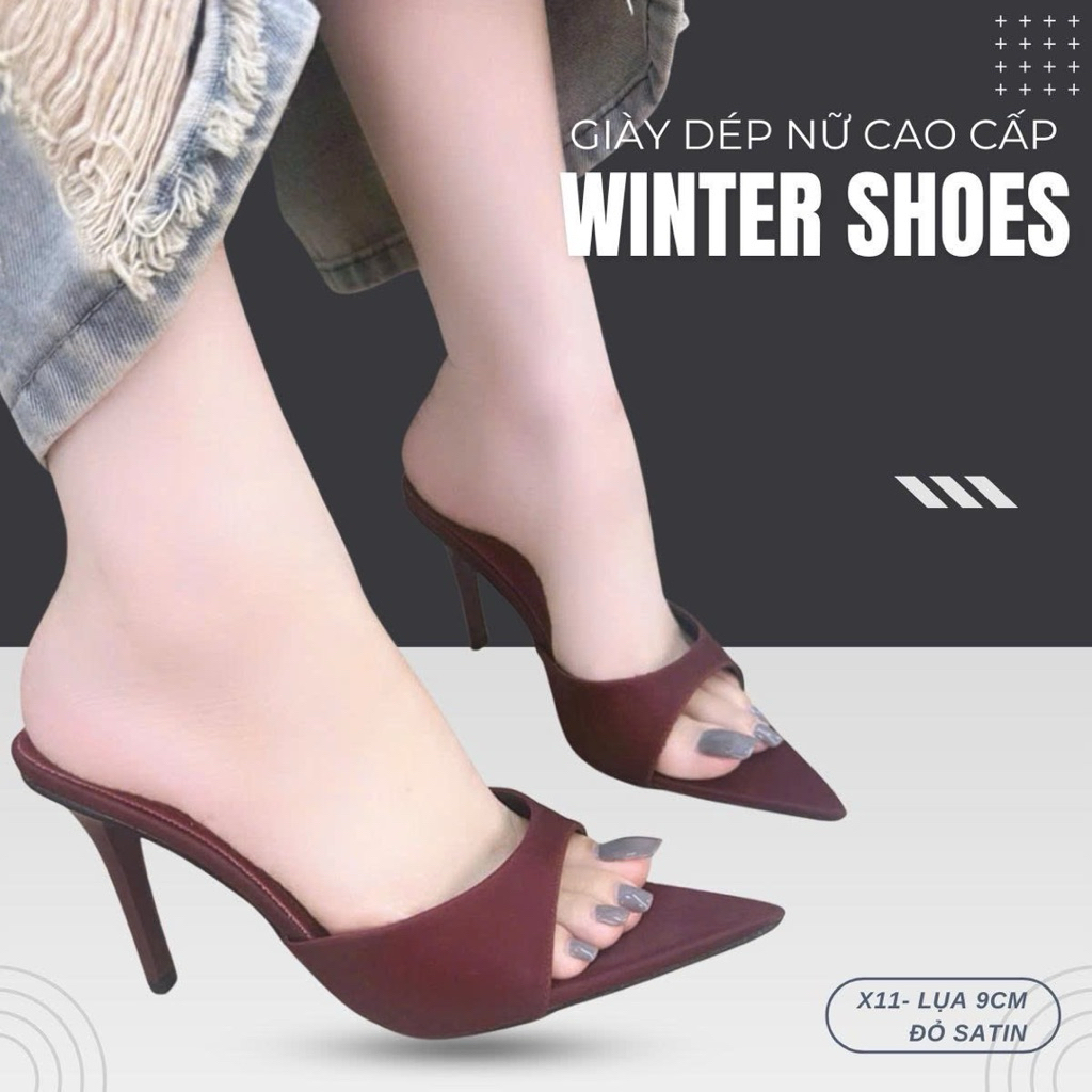 Giày cao gót 👠 Winter shoes ( x11- 9cm lụa satin ) siêu hót tôn dáng xịn 2025