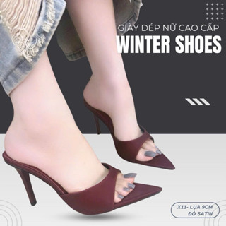 Giày cao gót 👠 Winter shoes ( x11- 9cm lụa satin ) siêu hót tôn dáng xịn 2025