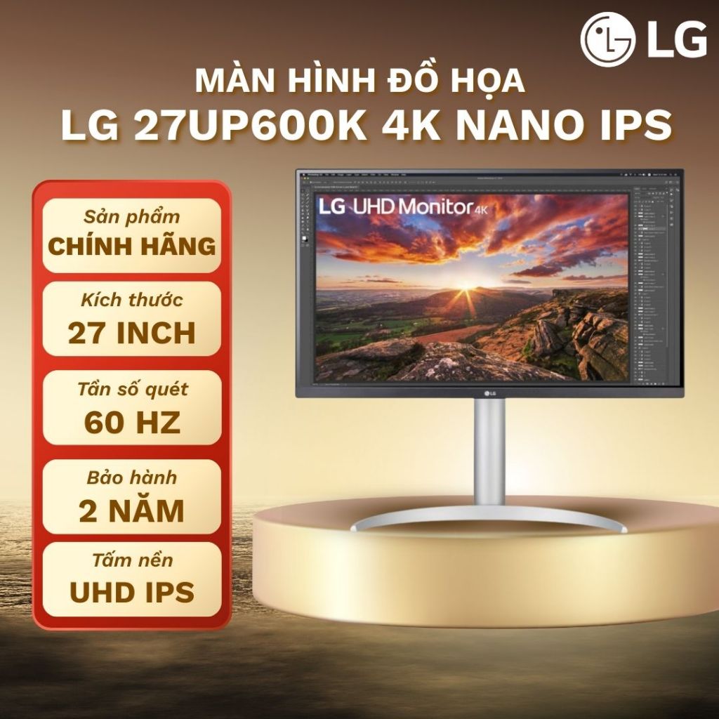 Màn hình máy tính LG Ultragear 27UP850K 27" UHD 4K Nano IPS 60Hz 1ms Bảo hành chính hãng 2 năm