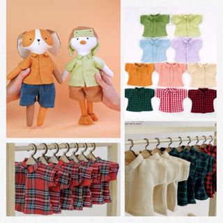  Áo sơ mi cộc tay cho thú bông vải tự phối đồ thay quần áo Tiệm tạp hoá Nhà May 