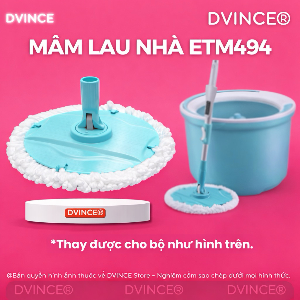 ⚡Mâm lau thay thế bộ cây lau nhà ETM494 - Phụ kiện thay thế dự phòng ETM494 IocknIock.