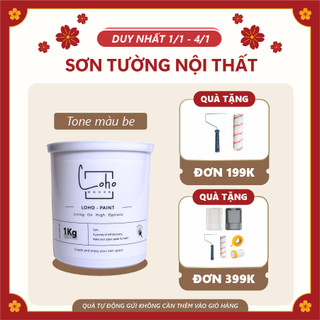  Sơn tường Loho House tone màu be | Lon sơn 1kg - Sơn nước nội thất cao cấp Loho-paint 